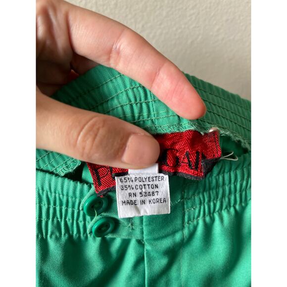 Play It Again Vintage Green Elastic-Waist Sport Trouser Shorts – Size Small - Picture 6 of 6
